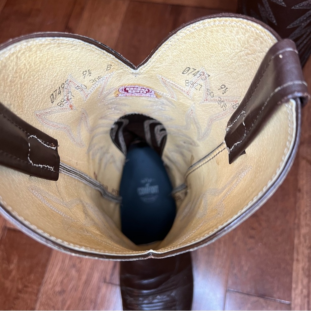 Nocona vintage brown cowboy boots size 9.5 Women’s 9 1/2 S91 - Picture 6 of 16